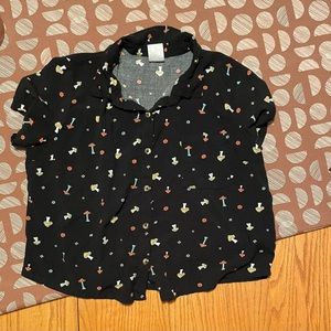 Black MUSHROOM Button-down